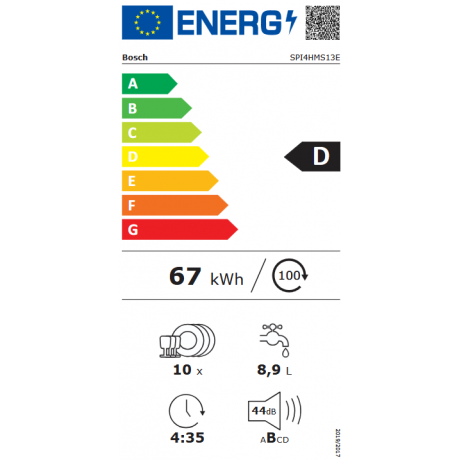 BOSCH SPI4HMS13E Εντοιχιζόμενο πλυντήριο πιάτων 10 Σερβίτσια 45cm Λευκό BOSCH SPI4HMS13E Εντοιχιζόμενο πλυντήριο πιάτων 10 Σερβίτσια 45cm Λευκό